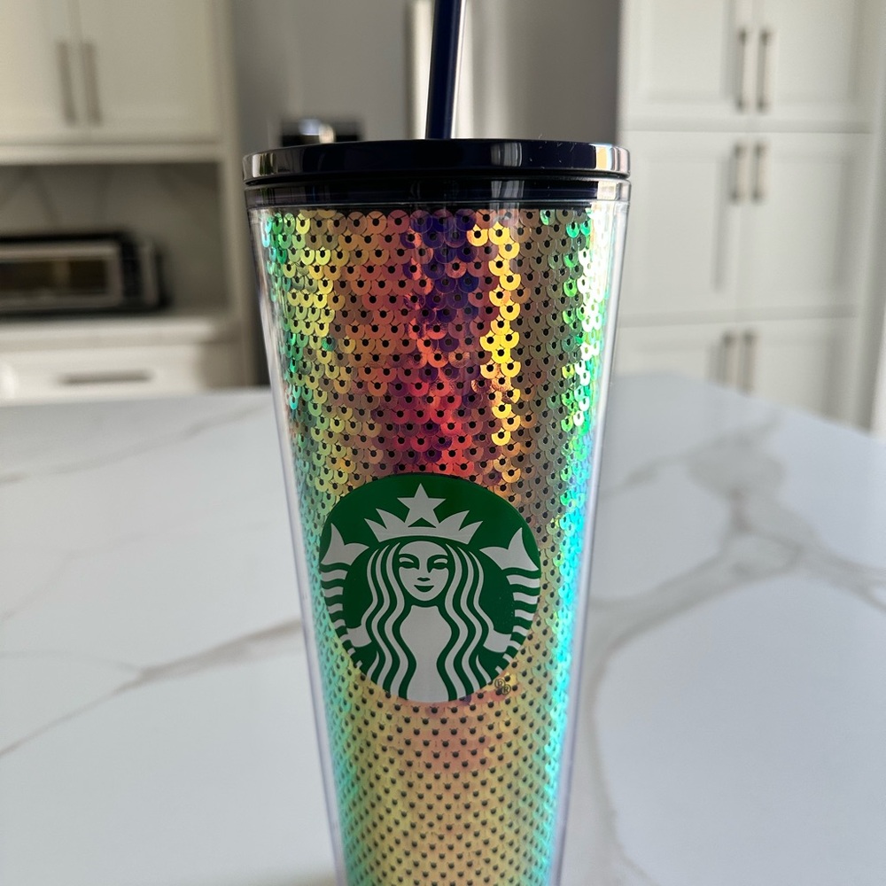 Starbucks Sequin Tumbler with Straw